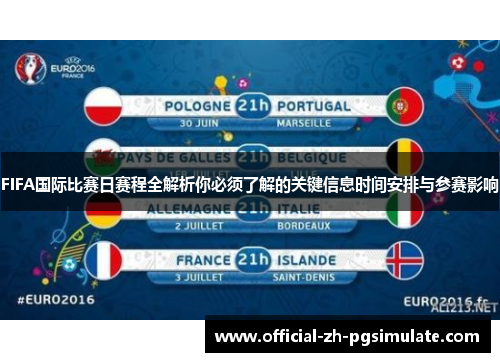 FIFA国际比赛日赛程全解析你必须了解的关键信息时间安排与参赛影响